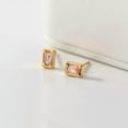 thumbnail image 4 of K-KED Gold Plated 925 Sterling Silver 6*4mm CZ Pink/Green Crystal Stud Earrings-Silver-Black, 4 of 6