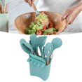 thumbnail image 3 of Set 13pcs Silicone Kitchenware Wooden Handle Stick Free Spatula Spoon  Set With Holder For Home, 3 of 8