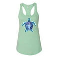thumbnail image 2 of Sea Turtle Tie Dye Art Animal Lover Ladies Racerback Tank Top, Mint, Large, 2 of 3