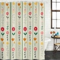 thumbnail image 2 of Green Spring Floral Shower Curtain, Waterproof Shower Curtains for Bathroom, Colorful Summer Flowers Vintage Botanical Washable Fabric Bathtub Curtain Set Bath Decor with 12 Hooks Extra Long 72"x96", 2 of 8