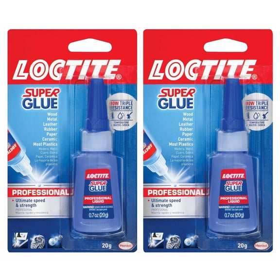 Professional Liquid, Clear, 0.7 fl oz Bottle, 2 Pack - Superglue for Plastic, Wood, Metal, Crafts & Repair, Cyanoacrylate Adhesive Instant Glue, Quick Dry