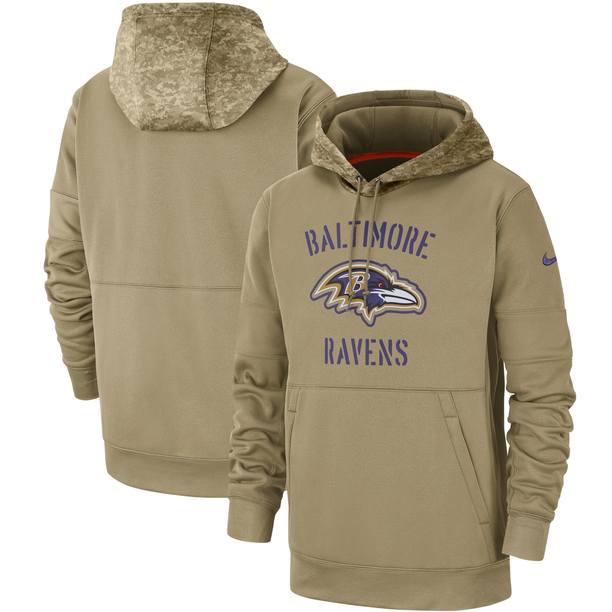 Baltimore Ravens Nike 2019 Salute to Service Sideline Therma Pullover ...
