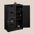 thumbnail image 4 of Renwick Wooden Storage Cabinet with 4 Drawers for Bathroom Kitchen, Black, 4 of 7