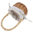 thumbnail image 6 of WEUVEB Handwoven Round Willow Basket Beige Small Portable Decorative Flower Holder for Weddings, 6 of 8