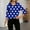 Blue 1, variant on Aobny Graphic Shirts Polka Dot Puff Sleeve Womens T Shirt 3/4 Sleeve Collared Pullover Black Winter Going Out Tops,L