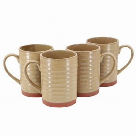 Gibson Home 142963.01 18.5 oz Terra Bella Terracotta Mug Set, Sandstone - 4 Piece