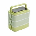 thumbnail image 1 of Lunch Box Stackable 3000Ml Lunch Box，3 Leakproof Microwave Safe Containers with Dividers & Utensil Set，Large Capacity for All Ageslunch Box Plastic Fresh Keeping Boxes, 1 of 9