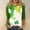 Fluorescent Green01, variant on 3/4 Raglan Sleeve St Patricks Day Shirt Women Cute Casual Lucky 3/4 Sleeve Four Leaf Clover Print Shamrock Printed Tee Round Neck Funny St Patricks Day Loose Fit Outfit Blouses Mint Green XL