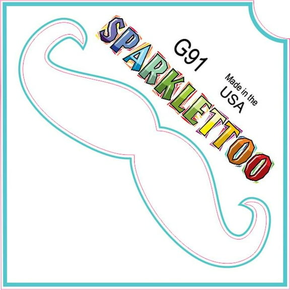 Ruby Red Paint G91 3 Ply Mustache Design Glitter Tattoo, Pack of 100
