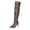 Coffee, variant on Womens Tall Boots Winter Casual Knee High Boots Solid Color Pointy Toe Side Zipper Stiletto Heel Dressy Long Boots for Party Daily Wear