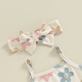 thumbnail image 4 of Bagilaanoe 3pcs Newborn Baby Girl Shorts Set Sleeveless Cami Tops + Floral Shorts + Headband 3M 6M 12M 18M 24M Infant Casual Summer Clothes, 4 of 6