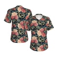 thumbnail image 3 of Goofa Rose Flowers Pattern Women's Slim-Fit Short-Sleeve V-Neck T-Shirt,Classic-Fit Short-Sleeve V-Neck T-Shirt-Large, 3 of 5