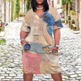 thumbnail image 2 of Womens Casual Dresses Bohemian Color Short Sleeve Dress Summer Dresses for Women 2025, 2 of 5
