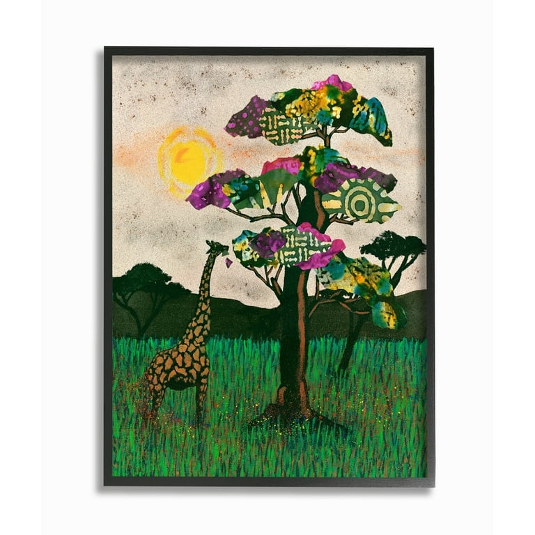 Free Shipping! Stupell Industries Giraffe with Green Pink