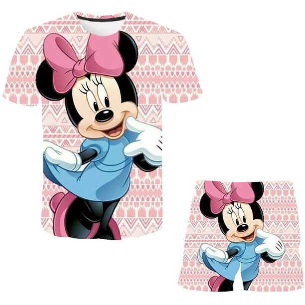 Ropa de Mickey Mouse para niñas, ropa de verano para niñas, 2 uds., ropa para niños, chándal para niños, traje para niñas, ropa para niños 12T Gao Jinjia LED