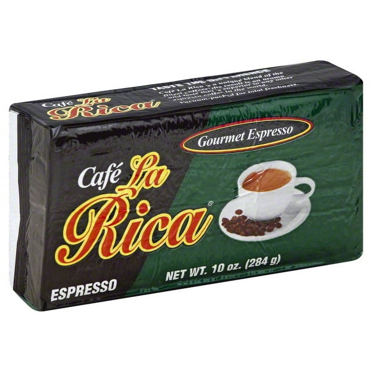 Cafe La Rica Gourmet Espresso, Ground Coffee Blend, 10 oz, Fresh