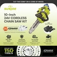 thumbnail image 3 of Open Box Sun Joe 24V 10-Inch 600W Chain Saw Kit with 4.0Ah Battery & Charger, 3 of 8