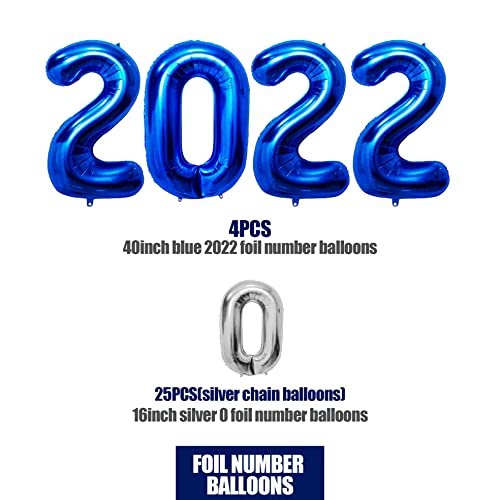 Decoraciones para Fiesta de Graduación 2022,162pcs Cool Azul Marino y Plata Los suministro ATYBO ATYBO
