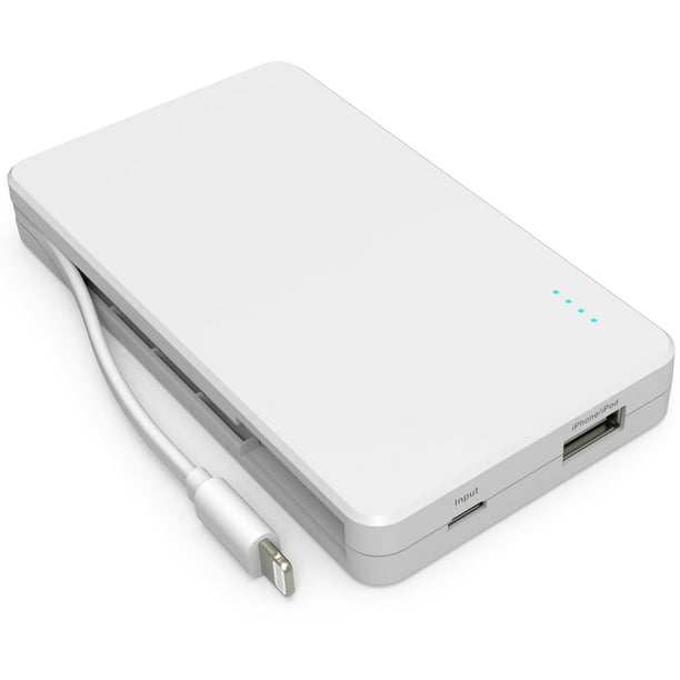 Portable Battery with Integrated Lightning Cable