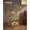 thumbnail image 2 of Carrito de Bar VASAGLE ULRC100A01 Dorado 38x60x92 cm, 3 Niveles, 2 of 6