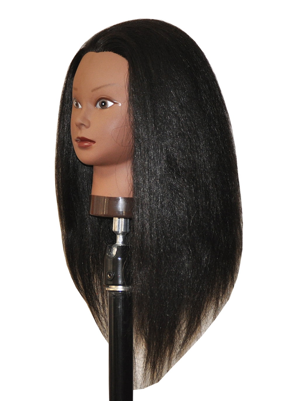 HairZtar HAZEL Cosmetology Mannequin, Real Yak Hair, Medium Brown