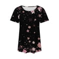 thumbnail image 6 of ChaoHeng Women Blouses on Trendy Blouses for Women Dressy Casual Fashionable Women's Casual Short Sleeved Loose Round Neck Solid Color Top, 6 of 6