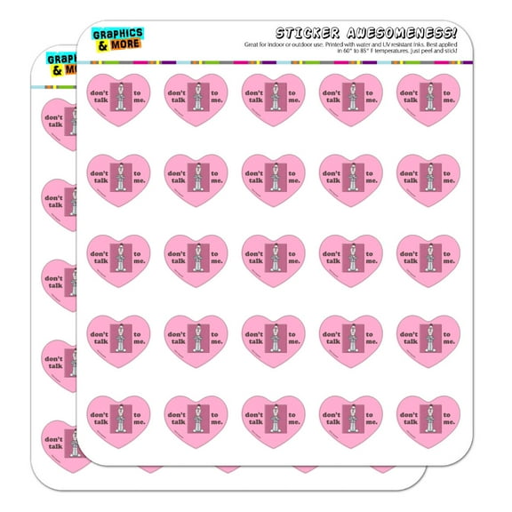 Sesame Street Bert Don't Talk to Me Heart Shaped Planner Calendar Scrapbook Craft Stickers