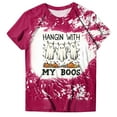 thumbnail image 4 of Women Graphic Tees Cartoon Printed Round Neck Short Sleeve T Shirt Halloween T Shirt Tops, 4 of 4