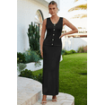 thumbnail image 3 of Arach&Cloz Women's Lightweight 2 Piece Sets Summer Vacation Button Top and Maxi Skirt Outfits 2025, 3 of 7