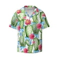 thumbnail image 5 of Picia Flowers and Cactus Men's Linen Shirts Short Sleeve Cuban Beach Shirts Casual Shirts Button Down Shirt for Men Beach Summer Wedding Shirt-X-Large, 5 of 7