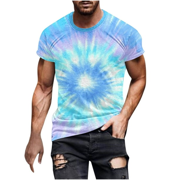 Camisetas de Manga Corta para Hombre Imprimir Deportes Camiseta de Cuello Redondo de Manga Corta, Blusa de Poliéster de Algodón Casual