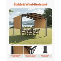 Outdoor Retractable Pergola 10x10 ft - Adjustable Canopy, Arched Metal Roof for Patio & Deck