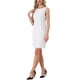 thumbnail image 4 of Conjunto de vestido de encaje floral con lentejuelas para mujer INSPIRE CHIC con cubierta de gasa de 2 piezas XL blanco, 4 of 5