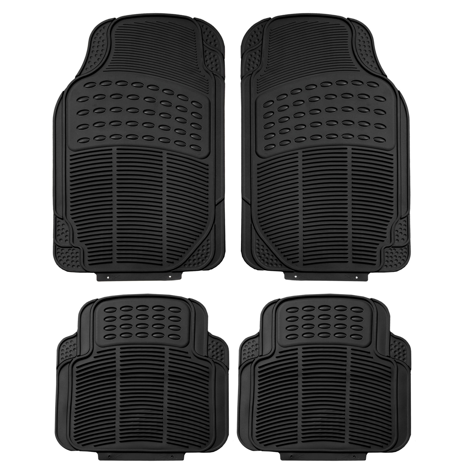 FH Group Heavy-Duty 4-piece Front and Rear Rubber Car Floor Mats, All ...