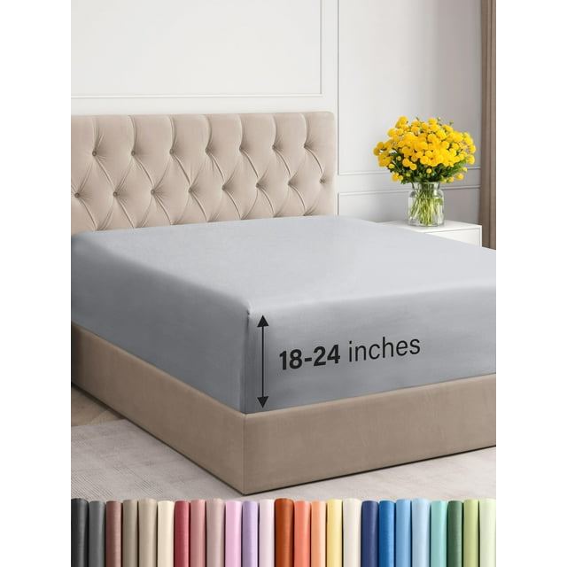Sábana bajera ajustable CGK Unlimited Hotel Luxury Full Steel Blue