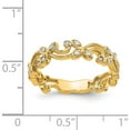 thumbnail image 3 of 14K Yellow Gold Diamond Floral Band (Size 7) Made In India rm5709-020-ya, 3 of 5
