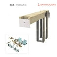 thumbnail image 4 of Sliding Pocket Door 18 x 84 inches | Ego 5012 Cognac Oak | Kit Rail Hardware | Solid Wood Interior Bedroom Modern Doors, 4 of 5