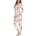 thumbnail image 2 of FKELYI Butterfly Rabbit Women Pjs Set Size 3XL Durable Jogger Nightwear for Women Sleepwear 2-Pack Easter Eggs Soft Long Sleeve Women Pajama, 2 of 4