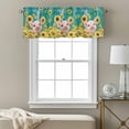 thumbnail image 3 of Sunflowers Pig Valance Curtain for Windows Vintage Country Pig Floral Green Wood Grain Rod Pocket Curtain Valances Short Window Treatments Panels for Kitchen Bathroom Laundry Basement 60 x 18 Inch, 3 of 9