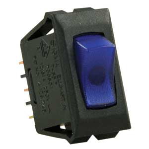 JR Products 13685 Blue/Black SPST Illuminated On/Off Switch