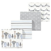 Luvable Friends Hudson Baby Flannel Receiving Blankets 4pk, Royal Safari Wildlife