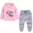thumbnail image 5 of Conjunto de 2 piezas de ropa de Disney para niñas, primavera y otoño, con estampado de Minnie, sudaderas con capucha y pantalones deportivos para niñas pequeñas, 5 of 5