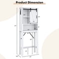 thumbnail image 3 of Resenkos 3-Tier Wodden Bathroom Cabinet with Sliding Barn Door and 3-position Adjustable Shelves-White, Bathroom Cabinet Organizer, 3 of 7
