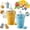 Mix, variant on 2-in-1 Collapsible Silicone Ice Ball Maker Cup,Touch-Free Large Round Ice Sphere Mold for Whiskey, Foldable Silicone Ice Cube Tray & Travel Cup,One-Click Easy Demolding Leakproof for Juice (Yellow)