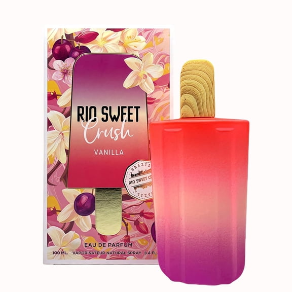 Rio Sweet Crush Vanilla Eau de Parfum, colonia para mujer, Perfume for Women with Fruity Floral, Vanilla Musk Long Lasting Fragrance, 3.4 oz