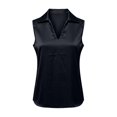 thumbnail image 4 of VJGBEGW Women Sleeveless Collared Satin Blouse Draped Cowl V Neck Silky Glossy Tank Tops Elegant Satin Vest Shirt For Summer Black L, 4 of 5