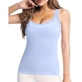 thumbnail image 2 of Endives Women's Camisole Top Lace Trim Sleeveless Tank Top Base Layer Daily Wear Inner Wear Blue, 2 of 5