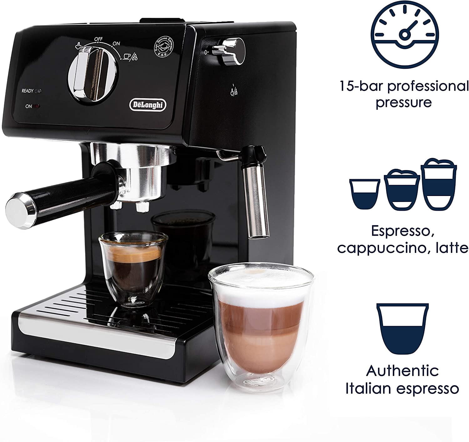 De'Longhi Manual Espresso and Cappuccino Machine with Cappuccino