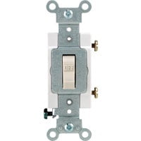 Leviton Toggle Switch Single Pole Residential - 20 Amp 120 V - Light Almond Boxed