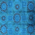 thumbnail image 1 of Ahgly Company Indoor Square Oriental Light Blue Industrial Area Rugs, 6' Square, 1 of 4